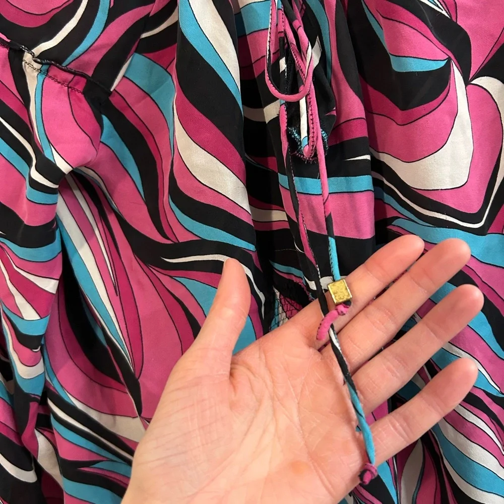 MICHAEL Michael Kors Pink and Blue Swirl Blouse - Picture 5 of 5